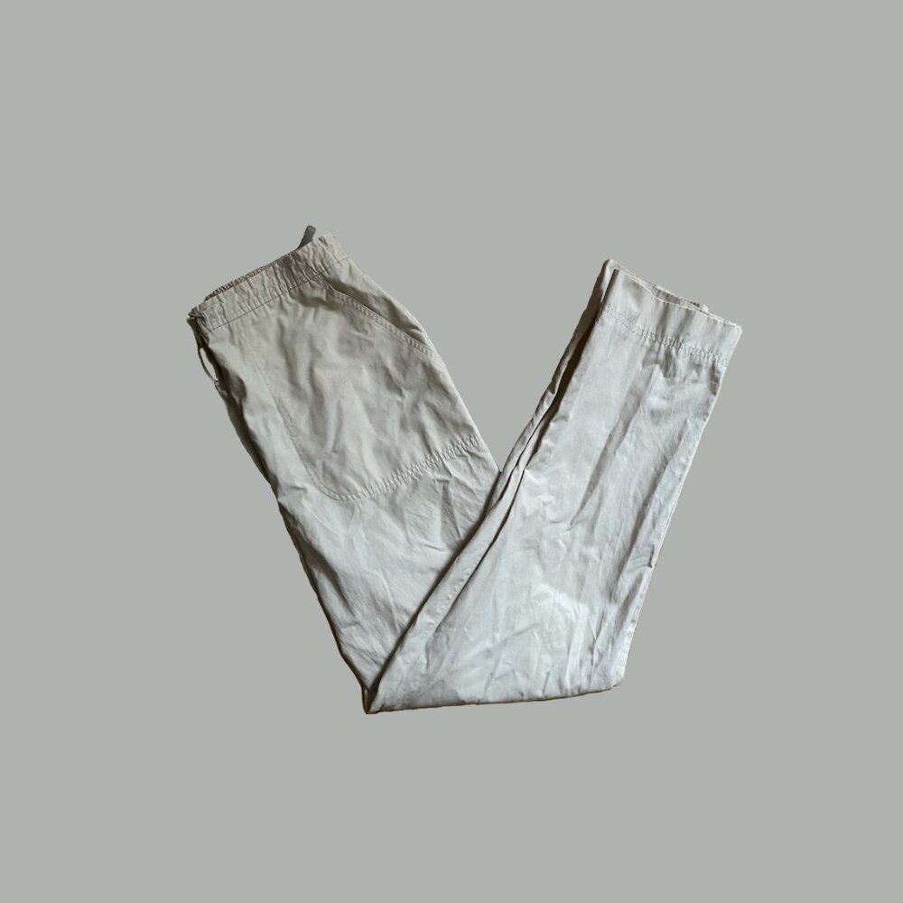 Beige Lightweight Khaki Drawstring Pants - Picture 2 of 10